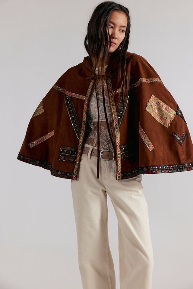 Nigel Preston Suede Embroidered Cape #2