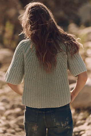 Женский свитер Free People Amy Cotton Sweater Tee, цвет: Зелёный — фото 2