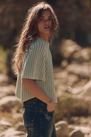 Женский свитер Free People Amy Cotton Sweater Tee, цвет: Зелёный — фото 4