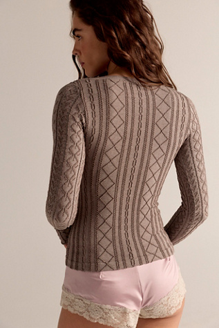 Женский топ Intimately So Soft Seamless Modal Cable Long Sleeve, цвет: Меланжевый — фото 2
