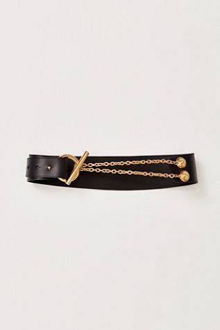 FREE PEOPLE Crochet Waist Belt With Wood Detailing - Charcoal M/L $48 Crochet Waist Belt | Free People main image 3