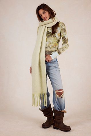 Coastline Cable Knit Scarf | Free People