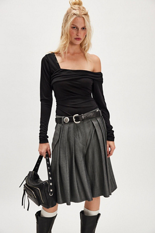 Haut manches longues Jeni en cupro par Free People en Noir, pour femme