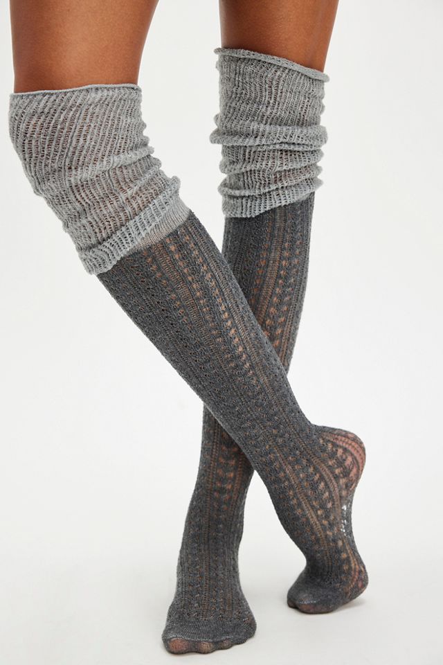 Pointelle Over The Knee Socks #1