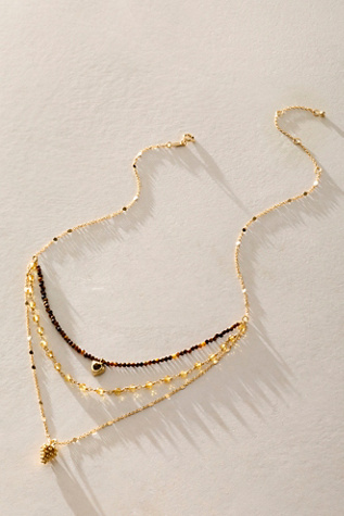 FP x Satya Gold Plated Layer Necklace at Free People in Brown