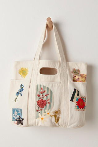 Patch Printed Caravan Tote Bag by Free People in Tan