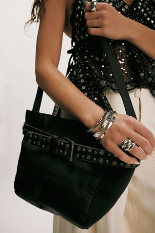Embellished Belt Bucket Bag by Free People in Black