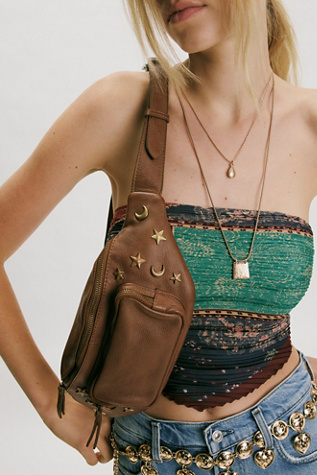 Sonar Studded Sling Bag by Free People in Brown