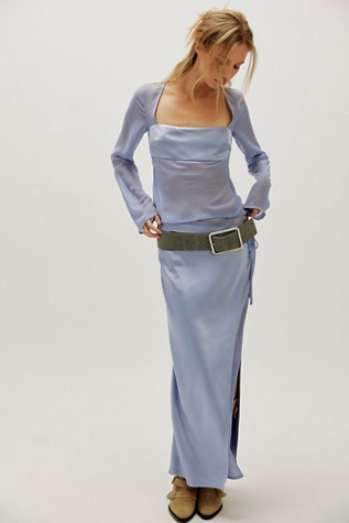 Ownley Ricky Long Sleeve Midi Skirt Set at Free People in Blue, Size: M