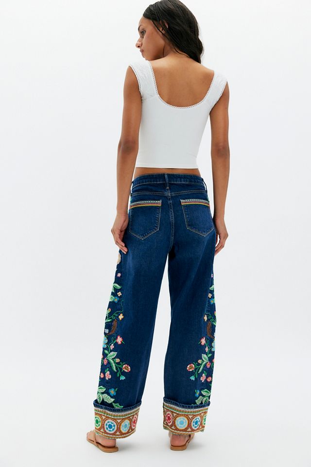 Driftwood Gardenia Cuffed Barrel Jeans #1