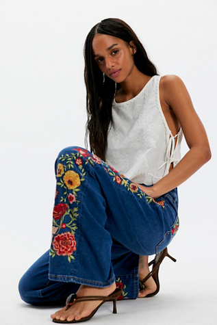 Женские джинсы Driftwood Penelope Wide-Leg, цвет: С принтом — фото 4