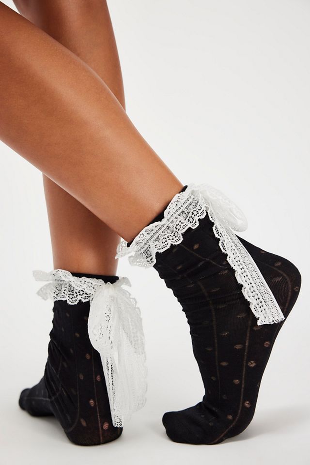 Laced Soft Bow Socks #1