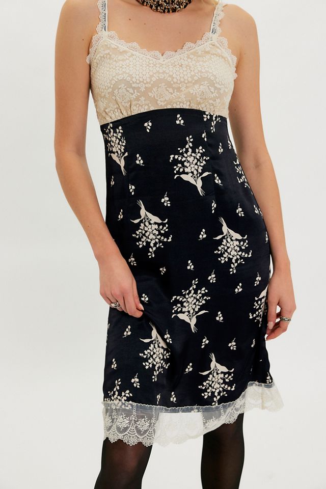 Anna Sui Lace Combo Slip Midi Dress #2