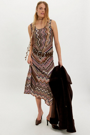 Anna Sui Godet Knit Midi Dress