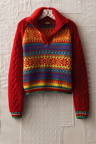 FP MART: Vintage: Le Pull Nordique Court à Col Johnny Les Originaux
