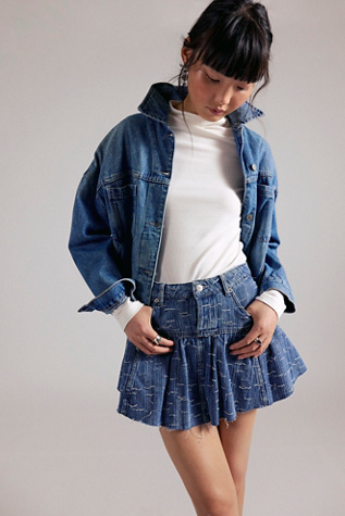 We The Free Front Row Ruffle Mini Skirt
