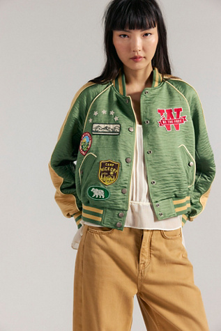 We The Free Star Power Souvenir Jacket at Free People in Green, Size: M