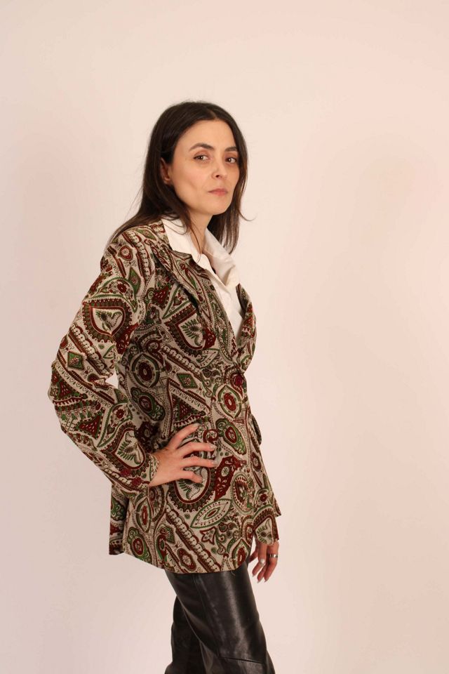 Vintage Velvet Paisley Blazer Selected By Wolf and Moon Vintage #1
