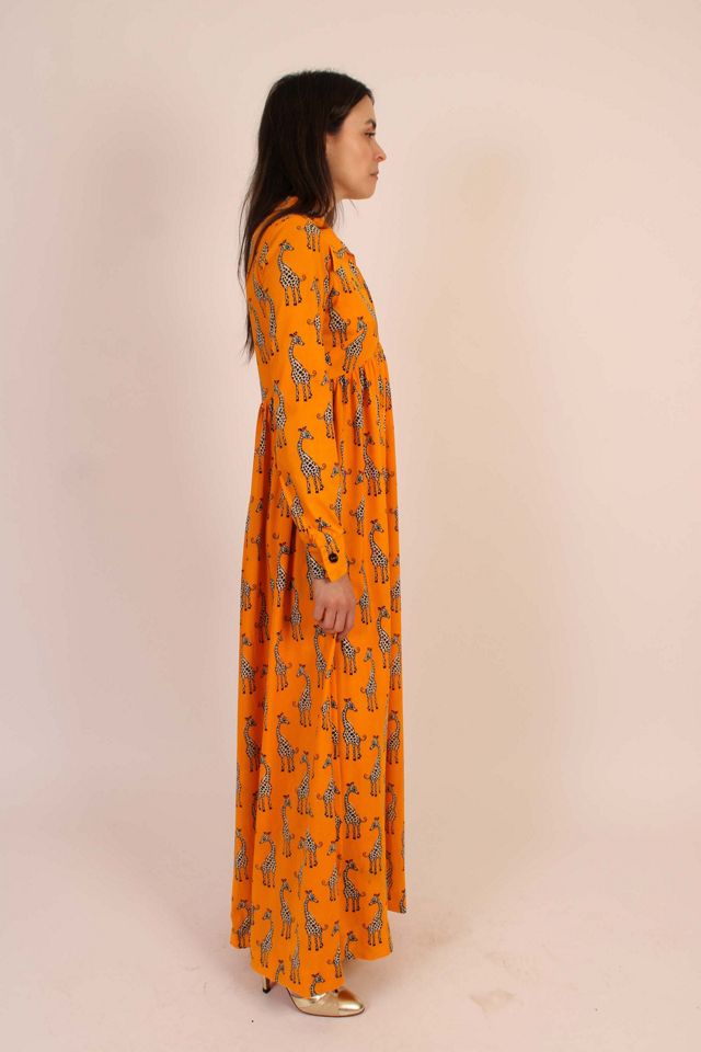 Vintage Youth Guild Giraffe Print Maxi Dress Selected By Wolf and Moon Vintage #1