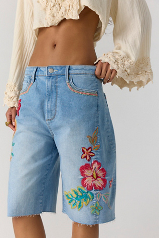 Driftwood Palmer Barrel Shorts at Free People in Happy Hibiscus, Size: 26