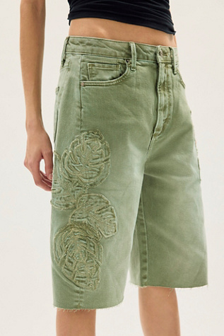 Driftwood Palmer Barrel Shorts at Free People in Palm Patchwork, Size: 25