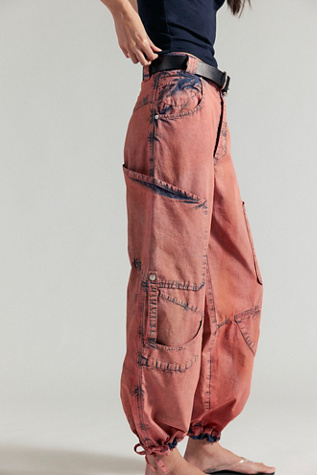 We The Free Juniper Slouchy Cargo Pants at Free People in Red, Size: US 8