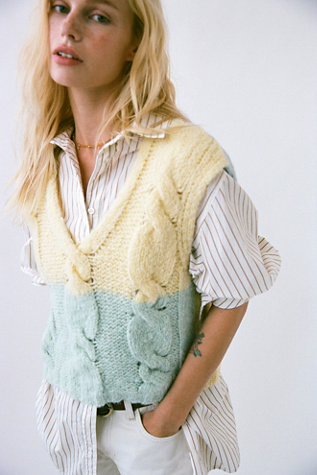 Perfect Match SoftSpun Vest by Free People in Yellow, Size: XS
