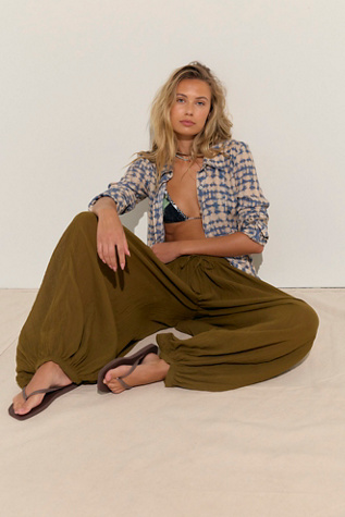 Playa Party Balloon Pants by free-est at Free People in Fir Green, Size: XS
