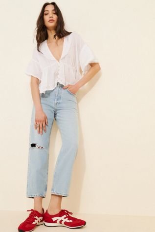 AGOLDE 90's Crop Distressed Jeans