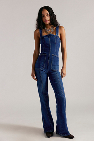 We The Free Suns Out Bootcut Jumpsuit at Free People in Dark Wash, Size: L