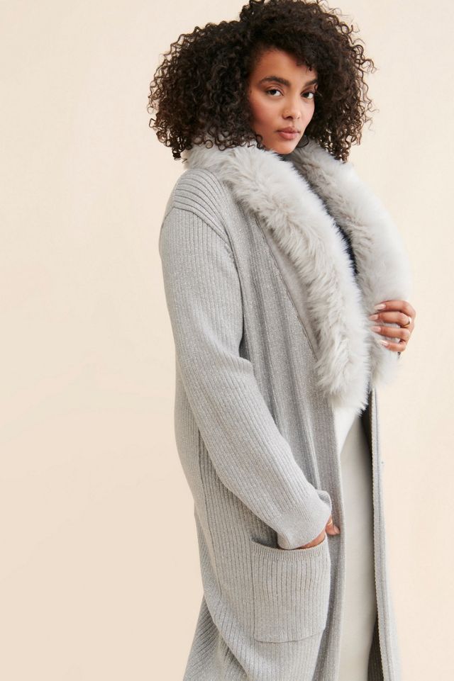 Nuuly X Show Me Your Mumu Lombardi Sparkle Faux Fur Collared Cardigan #4
