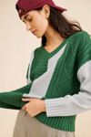 Dot and Lu Mixed V-Neck Sweater