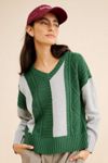 Dot and Lu Mixed V-Neck Sweater