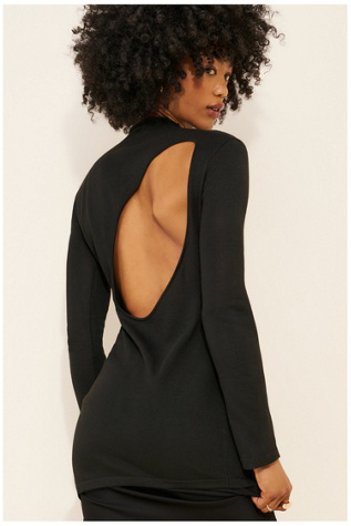 Saemdi Open Back Pullover Sweater