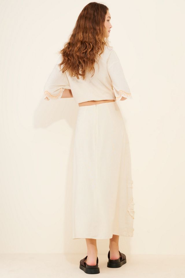 Laagam Pinot Linen Midi Skirt #2