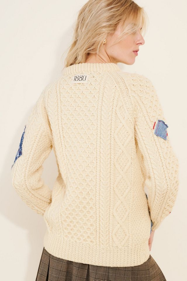 Riley Vintage Patched Wool Blend Crewneck Sweater #1