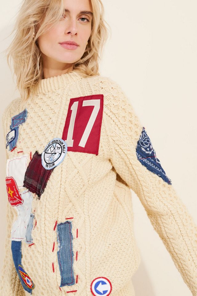 Riley Vintage Patched Wool Blend Crewneck Sweater #2