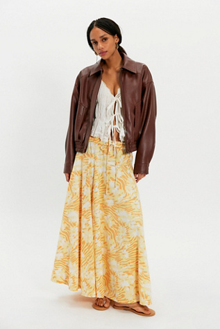 Zephyr Bustle Convertible Skirt by Free People in Yellow, Size: M