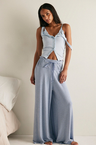 Dream State Lounge Trousers by Intimately at Free People in Chambray Heather, Size: Medium