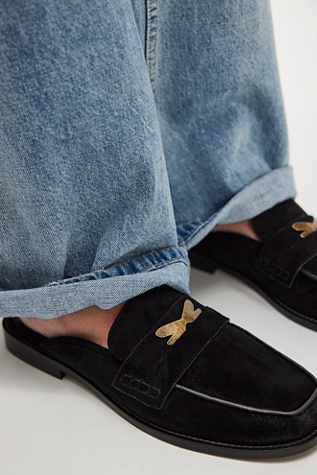 Lucky Penny Loafer Mules by Free People in Black, Size: US 7