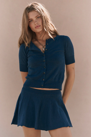 Lucy Sweater Skort Set by free-est at Free People in Blue, Size: S