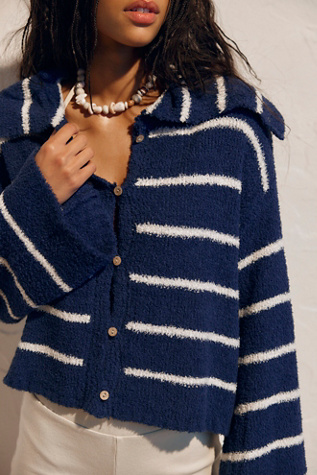 Cozette Sweater Cardi by free-est at Free People in Blue, Size: XS