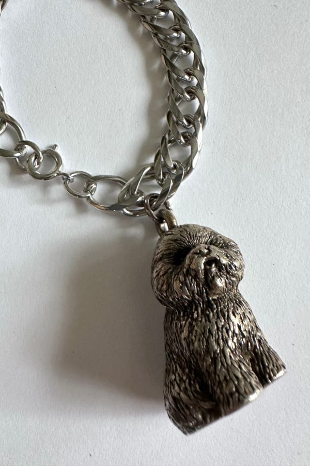 Vintage 1980s Pewter Dog Charm Bracelet Selected by Grievous Angel Vintage #1