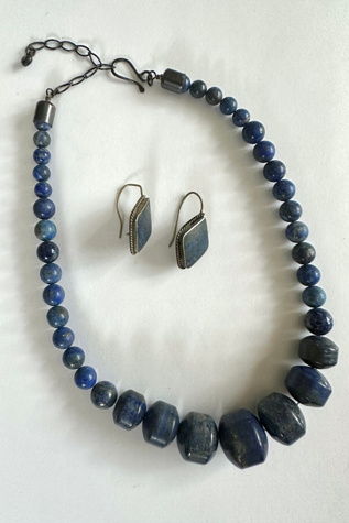 Vintage Sterling Silver and Lapis Lazuli Set Selected by Grievous Angel Vintage