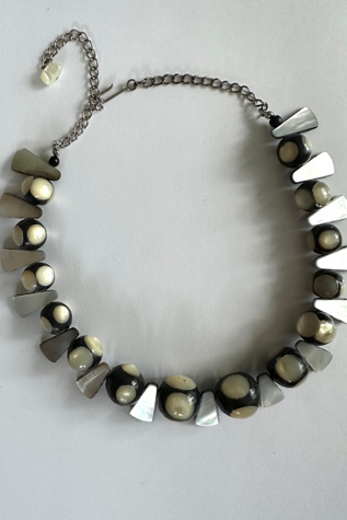 Vintage Mother of pearl and Abalone Shell Inlay Necklace Selected by Grievous Angel Vintage