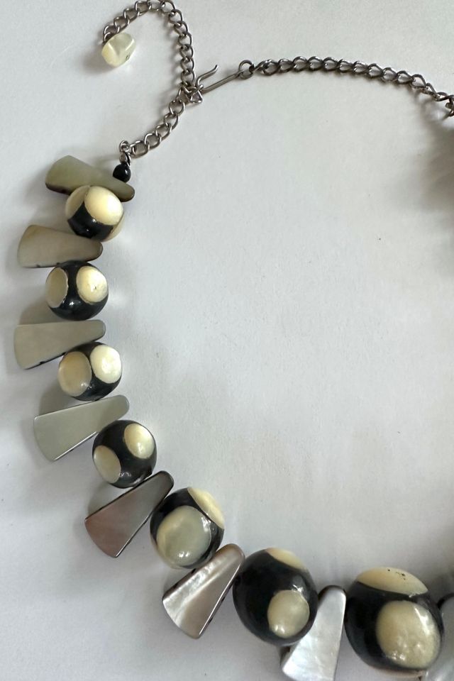 Vintage Mother of pearl and Abalone Shell Inlay Necklace Selected by Grievous Angel Vintage #1