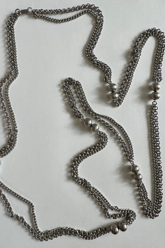 Vintage Silver Double Chain Layering Necklace Selected by Grievous Angel Vintage #2