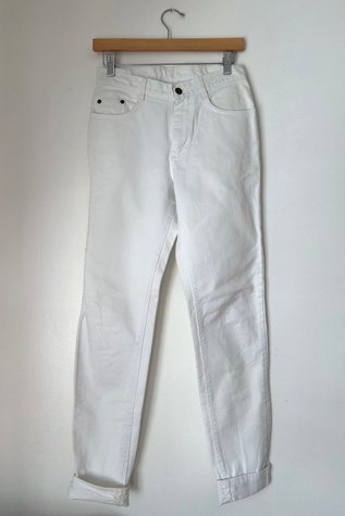 Vintage 1980s White Lee Denim Pants Selected by Grievous Angel Vintage