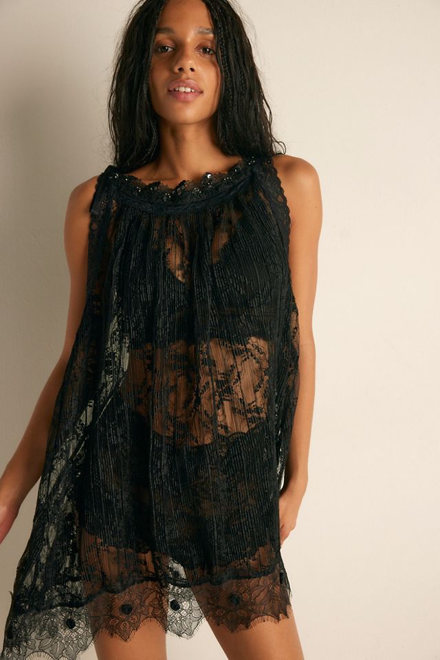 Good Taste Semi-Sheer Mini Slip Dress #1