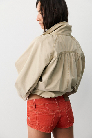 We The Free Midas Cord Micro Shorts at Free People in Fiery Red, Size: 28